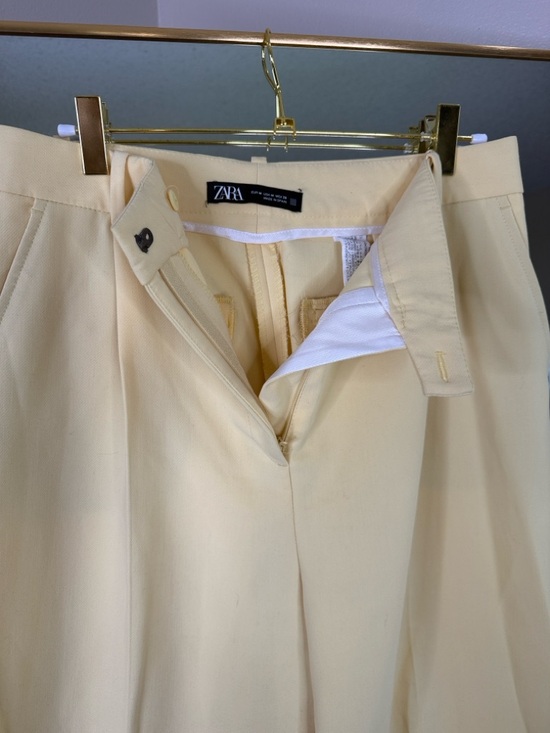 Zara Yellow smart wide leg trousers - Picture 5 of 7